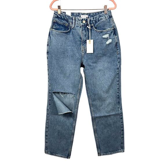 Good American Good 90's Duster Jean in Blue950 Sz 6/28 NEW - Picture 2 of 11